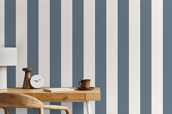 Purchase FD43458 Brewster Wallpaper, Tavish Blue Stripe - Medley12