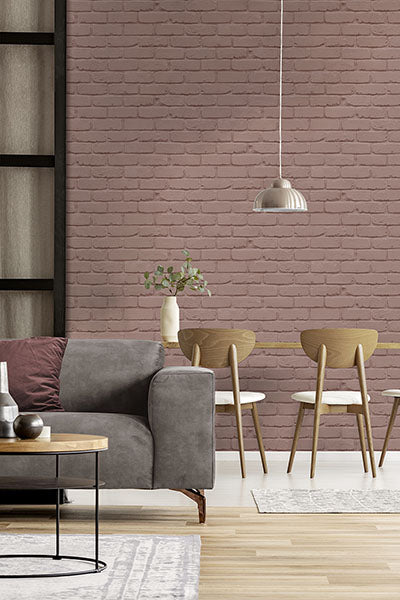 Purchase FD43601 Brewster Wallpaper, Alpin Pink Painted Brick - Medley12