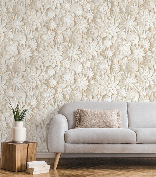 Purchase FD43604 Brewster Wallpaper, Dacre Cream Floral - Medley12