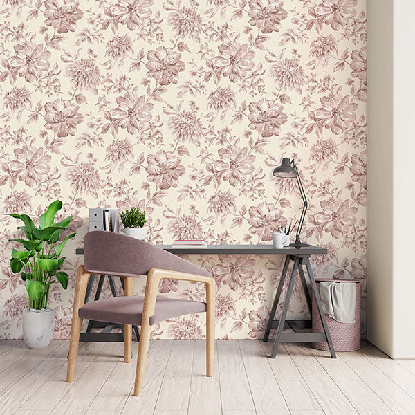 Purchase FD43609 Brewster Wallpaper, Gabriela Pink Floral - Medley12