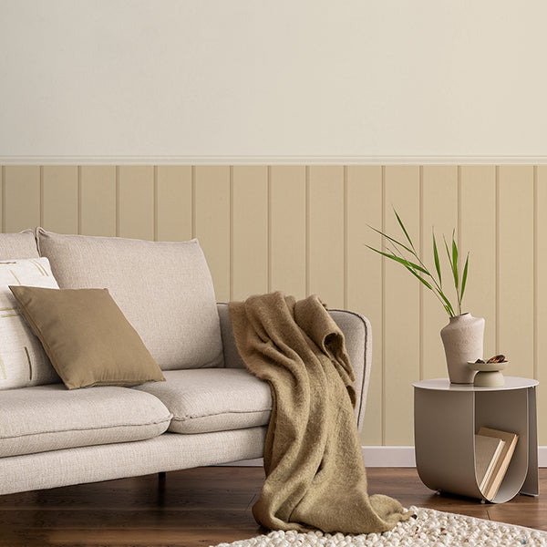Purchase FD43832 Brewster Wallpaper, Killian Wheat Wood Panel - Medley12