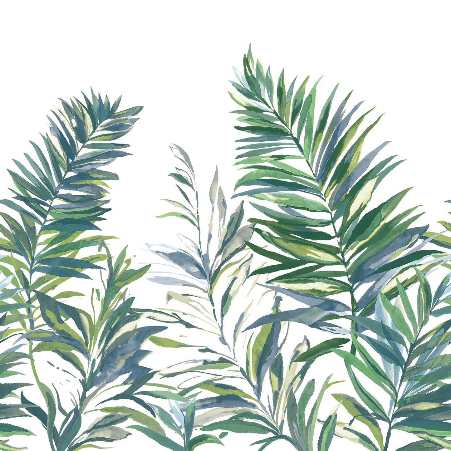 Purchase Gn2546M | Woodnote, Swaying Palms Green & Blue Mural - York Wallpaper
