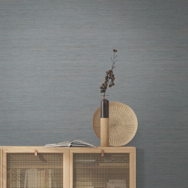 Purchase Grl86130 | Natural Palette Resource, Painted Hemp Dusty Blue - Ronald Redding Wallpaper