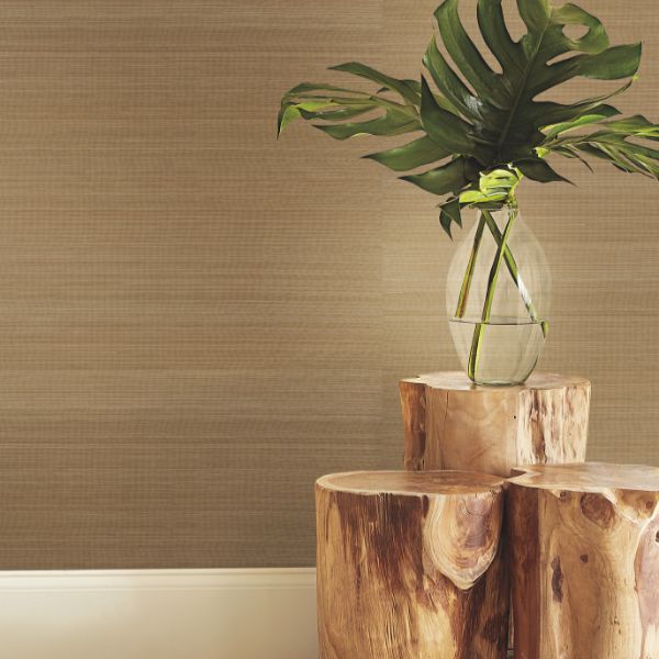 Purchase Grl88465 | Natural Palette Resource, Tailored Abaca Ochre Gold - Ronald Redding Wallpaper