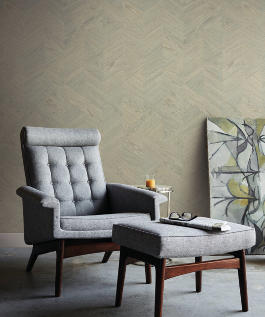 Purchase Gv0241 | Grasscloth & Natural Resource, Interlocking Wood - Ronald Redding Wallpaper