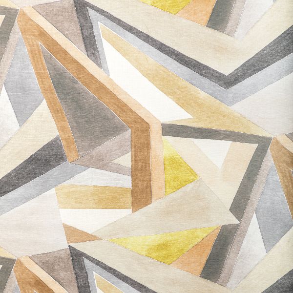 Sample - Gwf-3772.640.0 | Roulade Print, Citron/Stone - Lee Jofa Modern Fabric