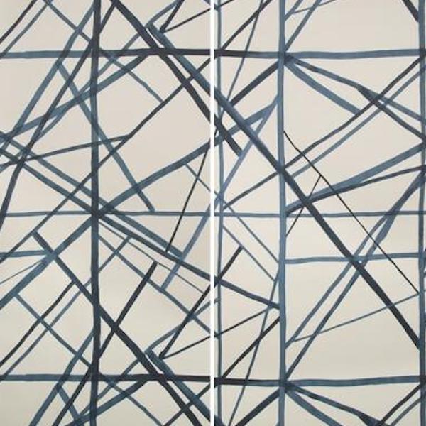 Sample GWP-3302.516 NEW.0 Channels Paper, Periwinkle Oat by Lee Jofa Modern Wallpaper