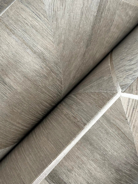 Sample - Ho2102Gv | Grasscloth & Natural Resource, Hexagram Wood Veneer - Ronald Redding Wallpaper