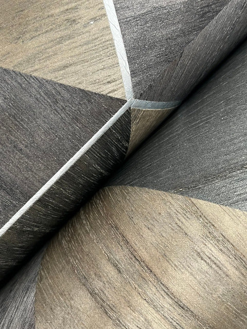 Ho2103Gv | Grasscloth & Natural Resource, Hexagram Wood Veneer - Ronald Redding Wallpaper