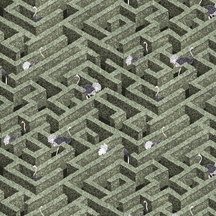 Sample - JMW1010.01.0 Labyrinth With Ostriches, 1 by Kravet Couture Wallpaper