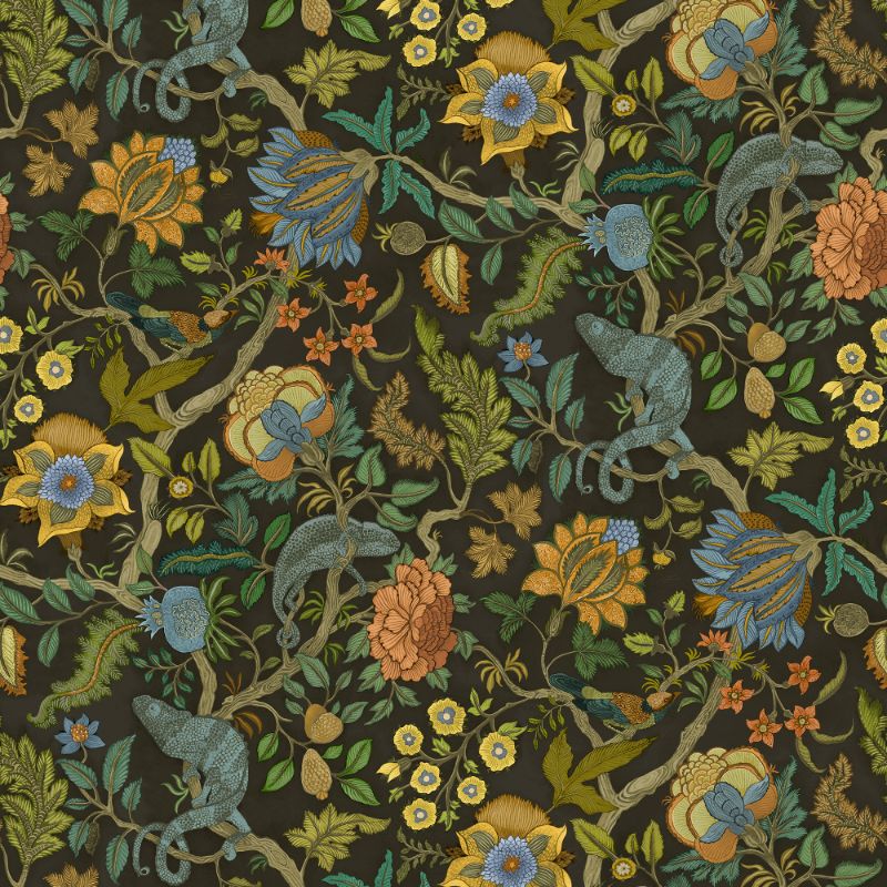 Sample - Jmw1022.41.0 | Chameleon Trail Wp, Multi Color Animals - Kravet Couture Wallpaper