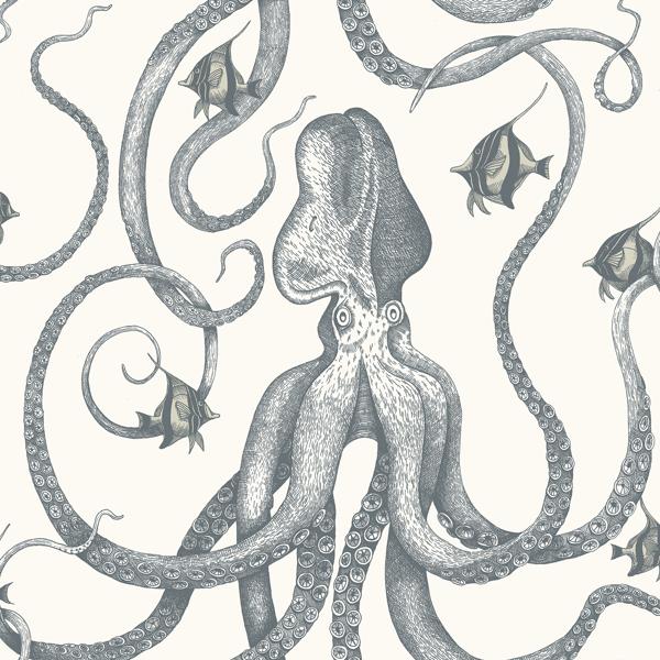 Sample - Jmw1030-31 | Octopoda Grand, Grey Animals - Kravet Couture Wallpaper - Jmw1030.31.0