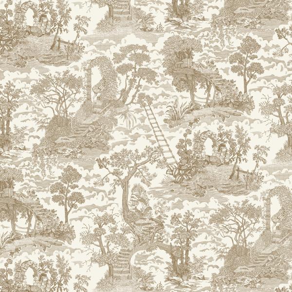 Sample - Jmw1038-01 | Islet Hopping Toile, Green Botanical - Kravet Couture Wallpaper - Jmw1038.01.0