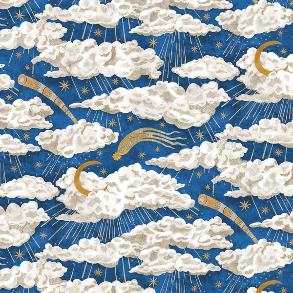 Sample - Jmw1039-11 | Cumulus Luna, Blue Novelty - Kravet Couture Wallpaper - Jmw1039.11.0