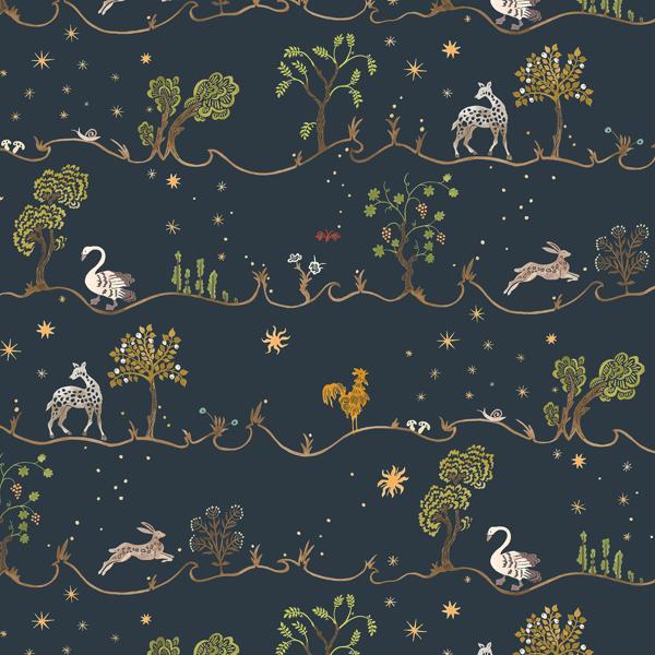 Sample - Jmw1041-01 | A Wave For Joan, Black Animals - Kravet Couture Wallpaper - Jmw1041.01.0