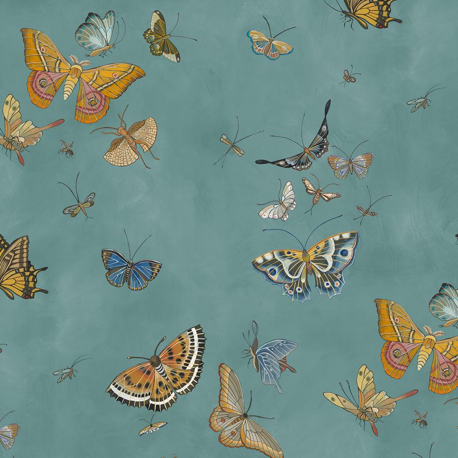 Purchase Jmw1043-31 Butterflies, Blue Insects - Kravet Couture Wallpaper - Jmw1043.31.0
