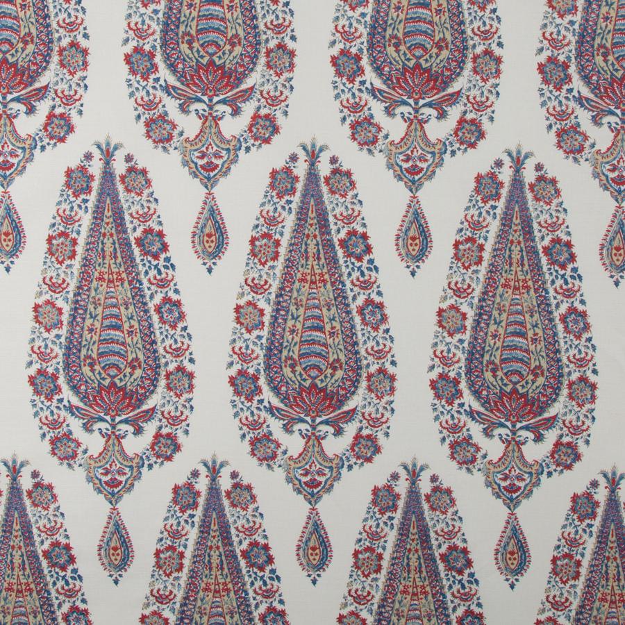 Sample 8016101-19 Komal Paisley Madder/Blue Paisley Brunschwig and Fils Fabric