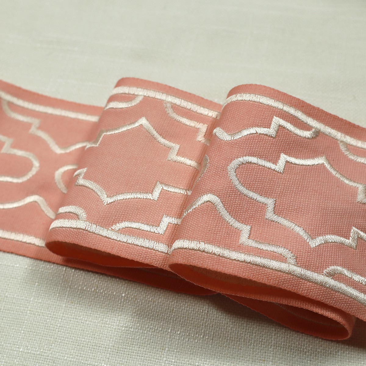 Purchase Mag Fabric Product# 11464 pattern name Lindy Emb Tape Pink