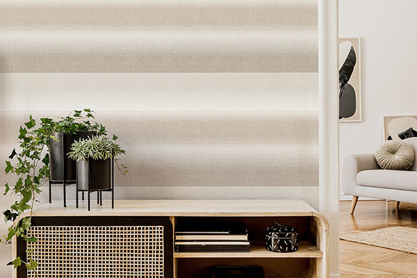 Purchase M1644 Brewster Wallpaper, Kirby Taupe Stripe - Medley12