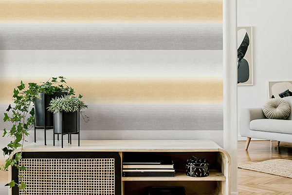 Purchase M1645 Brewster Wallpaper, Kirby Mustard Stripe - Medley12