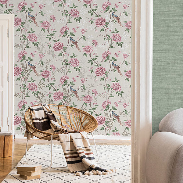Purchase M1725 Brewster Wallpaper, Akina Cream Floral - Medley12