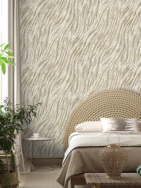 Purchase M1861 Brewster Wallpaper, Arran Neutral Swirling Stripe - Medley12