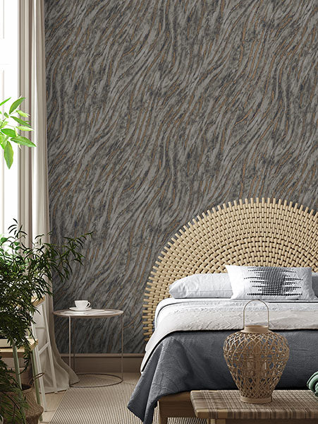 Purchase M1863 Brewster Wallpaper, Arran Stone Swirling Stripe - Medley12