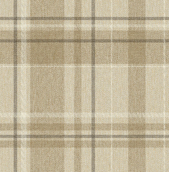 Purchase M1868 Brewster Wallpaper, Harris Light Brown Plaid Chevron - Medley