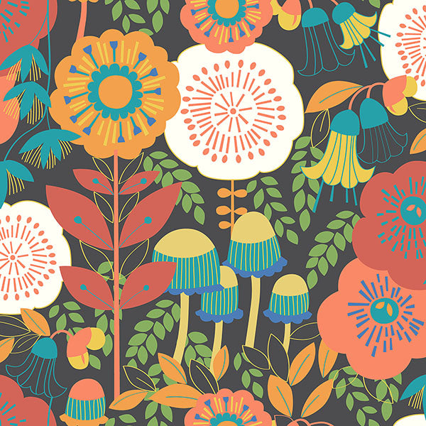 Purchase MCS6398 NuWallpaper Wallpaper, Dream Garden Dark Brown Peel & Stick - WallPops