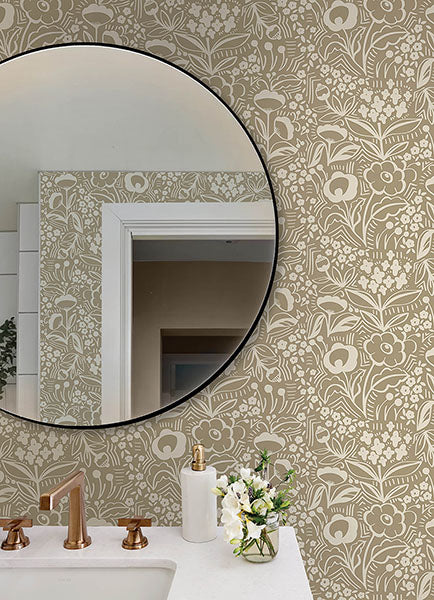 Purchase MCS6403 NuWallpaper Wallpaper, Jeani Light Brown Peel & Stick - WallPops12