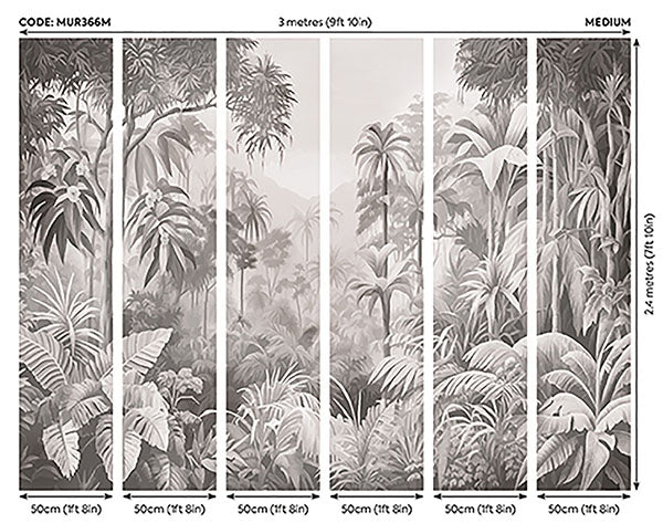 Purchase MUR366M Brewster Wallpaper, Jungle Trees - Origin Murals12