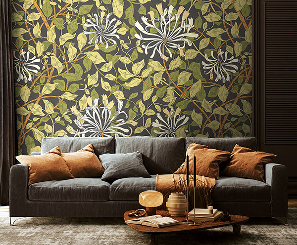Purchase MUR384M Brewster Wallpaper, Honeysuckle - Origin Murals1
