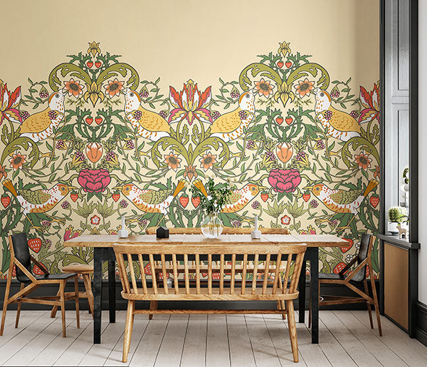Purchase MUR398M Brewster Wallpaper, Birds, Fruit and Foliage - Origin Murals1