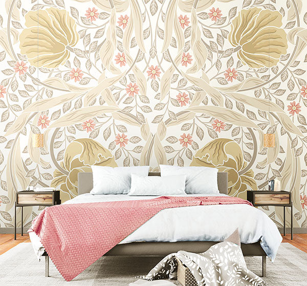 Purchase MUR410M Brewster Wallpaper, Flower Circle - Origin Murals1