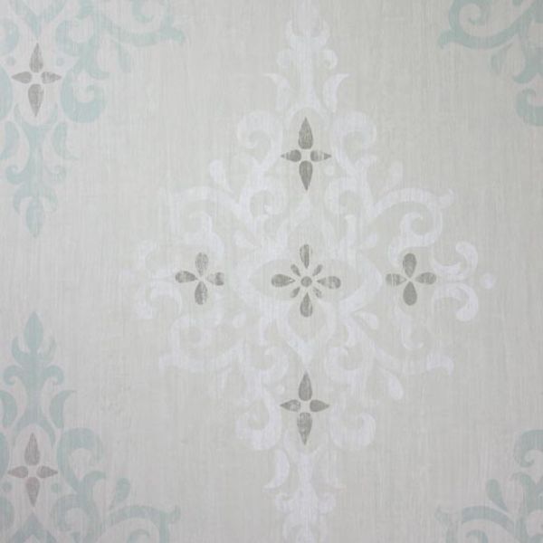 Purchase Ncw4120-01 | Braemar Holmwood Aqua/White - Nina Campbell Wallpaper