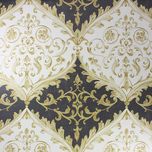 Purchase Ncw4156-06 | Rosslyn Montrose Black/Gold - Nina Campbell Wallpaper