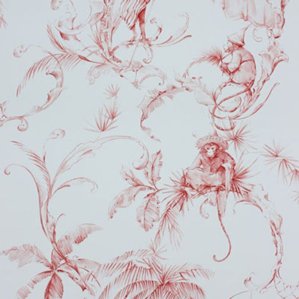 Purchase Ncw4205-04 | Fontibre Barbary Toile Coral Red - Nina Campbell Wallpaper