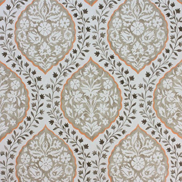 Purchase Ncw4304-04 | Les Reves Marguerite Chocolate/Orange - Nina Campbell Wallpaper