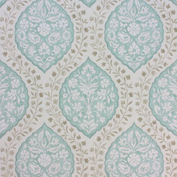 Purchase Ncw4304-05 | Les Reves Marguerite Aqua/Taupe - Nina Campbell Wallpaper