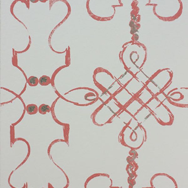 Purchase Ncw4308-04 | Les Reves Portavo Coral/Ivory - Nina Campbell Wallpaper