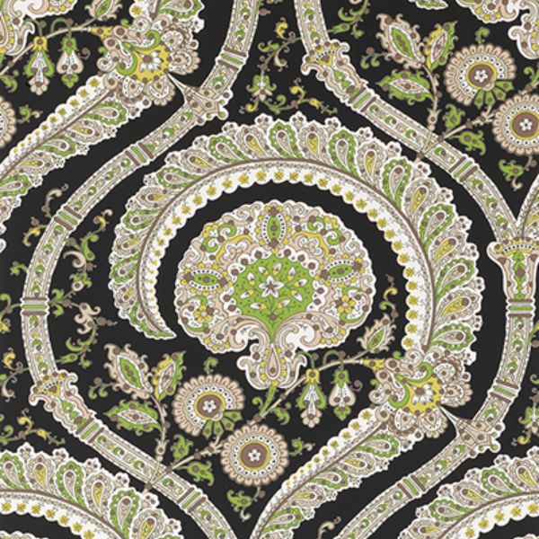Purchase Ncw4350-04 | Les Indiennes Black/Green - Nina Campbell Wallpaper