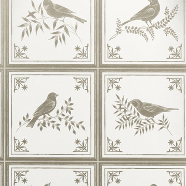 Purchase Ncw4356-02 | Les Indiennes Fortoiseau Ivory/Silver - Nina Campbell Wallpaper