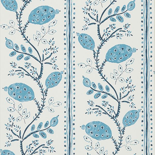 Purchase Ncw4390-01 | Ashdown Pomegranate Trail Indigo/Blue - Nina Campbell Wallpaper