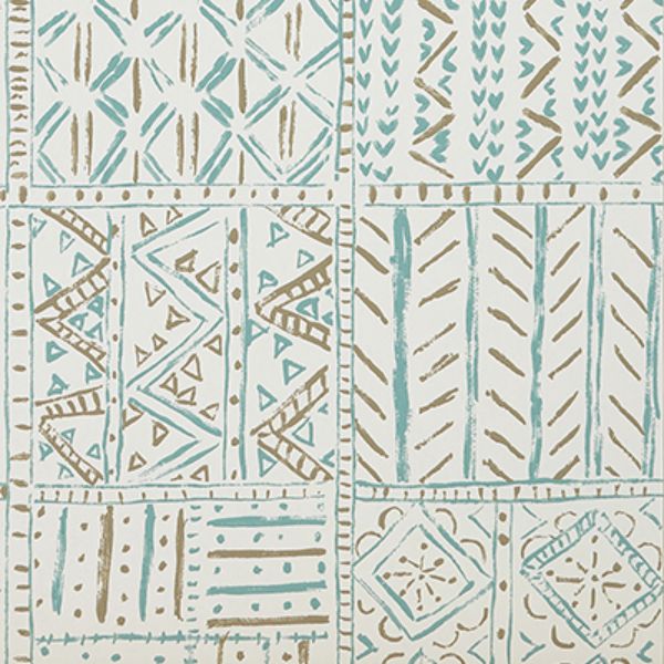 Purchase Ncw4391-02 | Ashdown Cloisters Aqua/Taupe - Nina Campbell Wallpaper