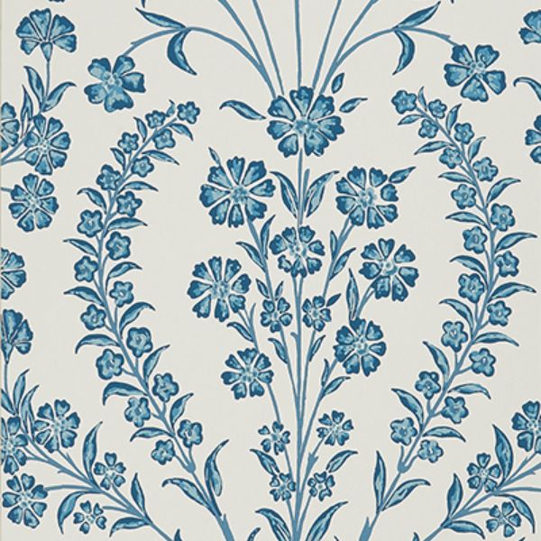 Purchase Ncw4392-05 | Ashdown Chelwood Blue/Ivory - Nina Campbell Wallpaper