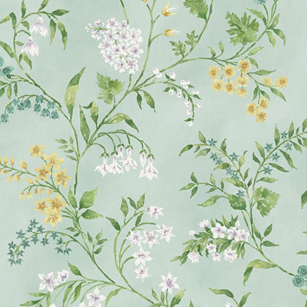 Purchase Ncw4491-05 | Signature Almora Aqua/Yellow/Green - Nina Campbell Wallpaper