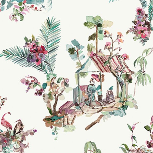 Purchase Ncw4497-01 | Signature Toile Chinoise Teal - Nina Campbell Wallpaper