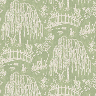 Purchase Ncw4595-01 | Honfleur Les Saules Green - Nina Campbell Wallpaper