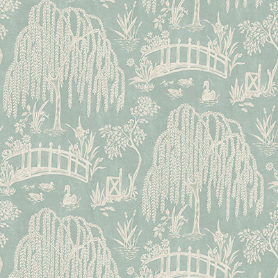 Purchase Ncw4595-02 | Honfleur Les Saules Aqua - Nina Campbell Wallpaper