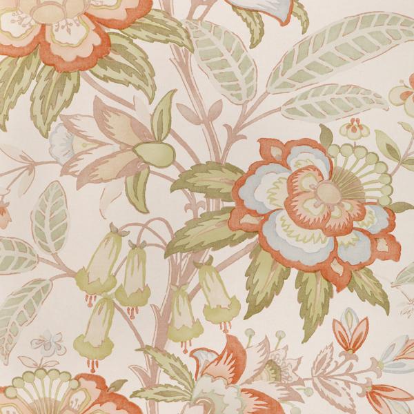 Sample - P2018103-312 | Davenport Paper, Orangefloral - Lee Jofa Wallpaper - P2018103.312.0